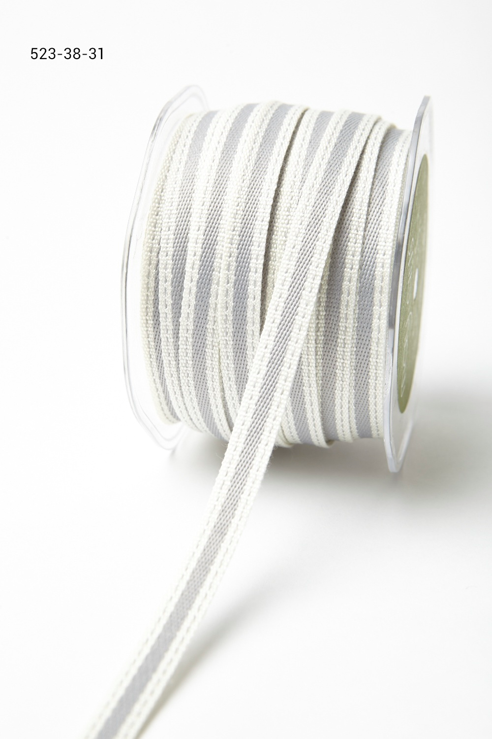 Ruban gros grain pointill gris/blanc