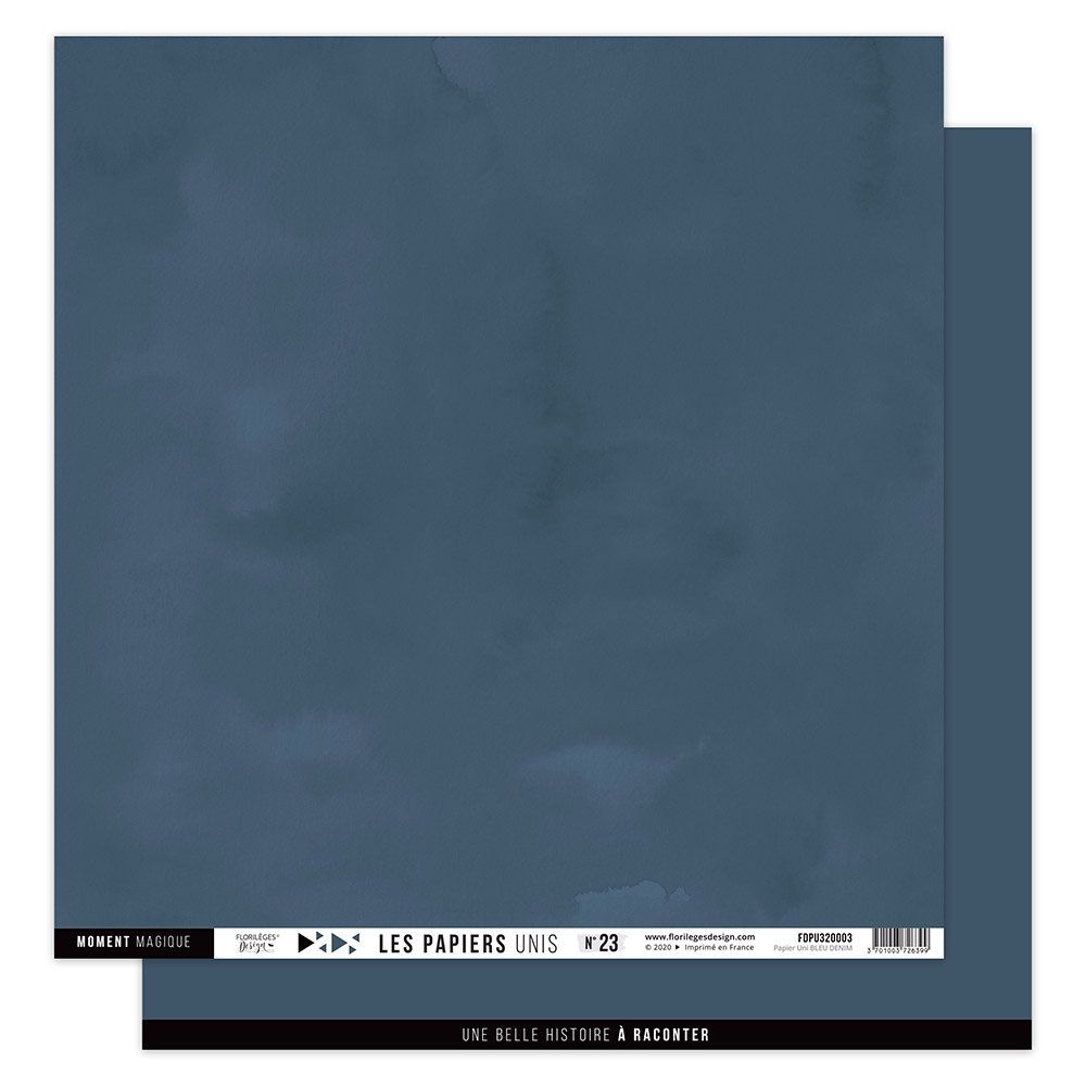 Papier uni N23 Bleu Denim