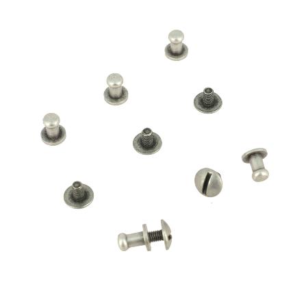 Boutons de col  visser - Argent vieilli