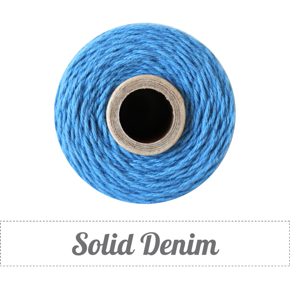 Ficelle coton bleu denim - uni