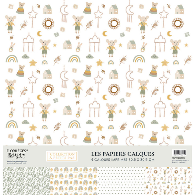 FLORILEGES - Kit papiers calques A PETITS PAS Boy