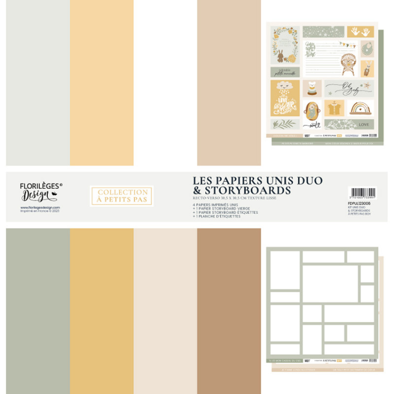 FLORILEGES - Kit papiers unis duo A PETITS PAS Boy