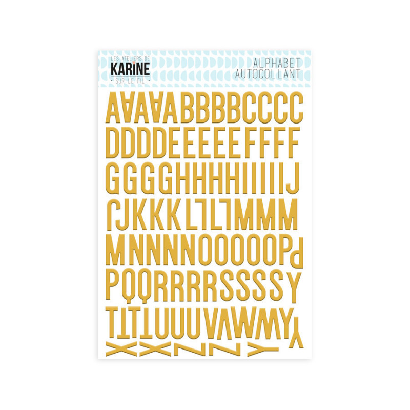 LES ATELIERS DE KARINE - Autocollants alphabet JAUNE MOUTARDE