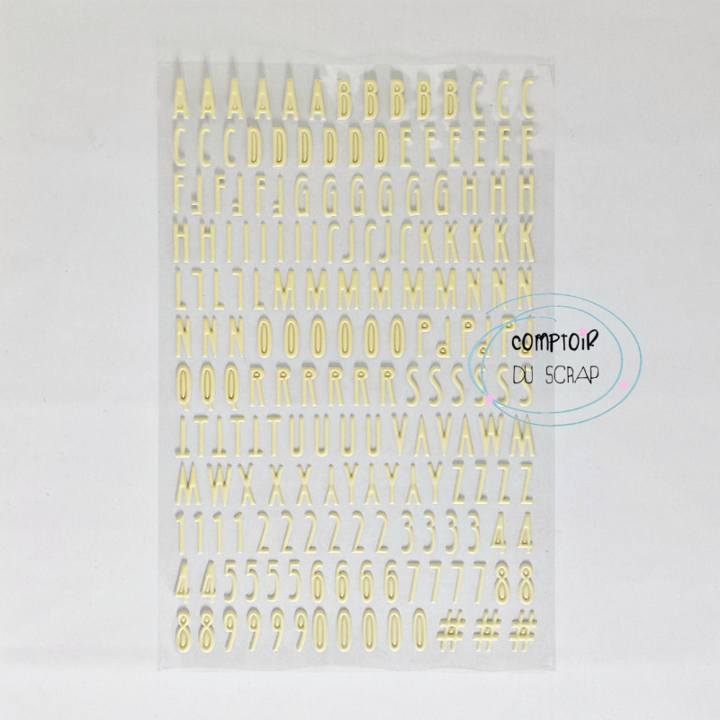 COMPTOIR DU SCRAP - Stickers puffy alphabet sable chaud