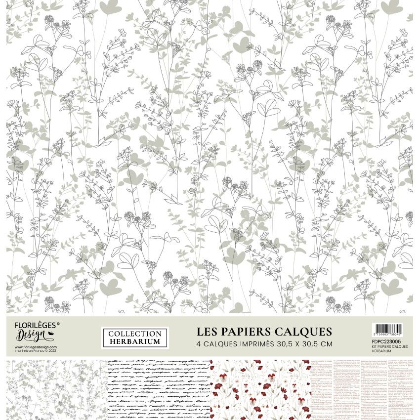 FLORILEGES - Kit papiers calques HERBARIUM