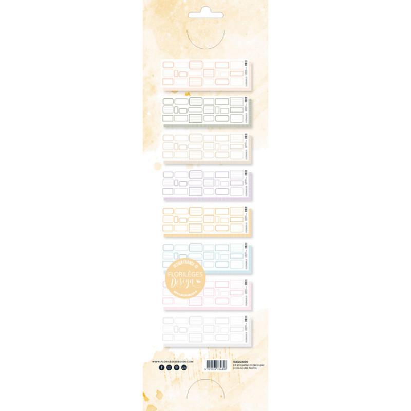 FLORILEGES - Kit tiquettes  dcouper A PETITS PAS 8 couleurs pastel