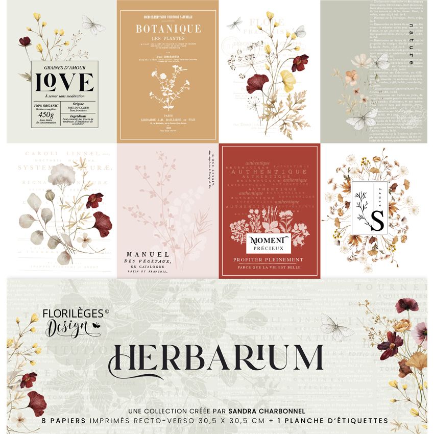 FLORILEGES - Kit papiers imprims HERBARIUM