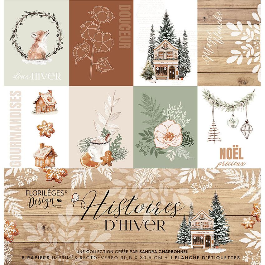 FLORILEGES - Kit papiers imprims HISTOIRES DHIVER