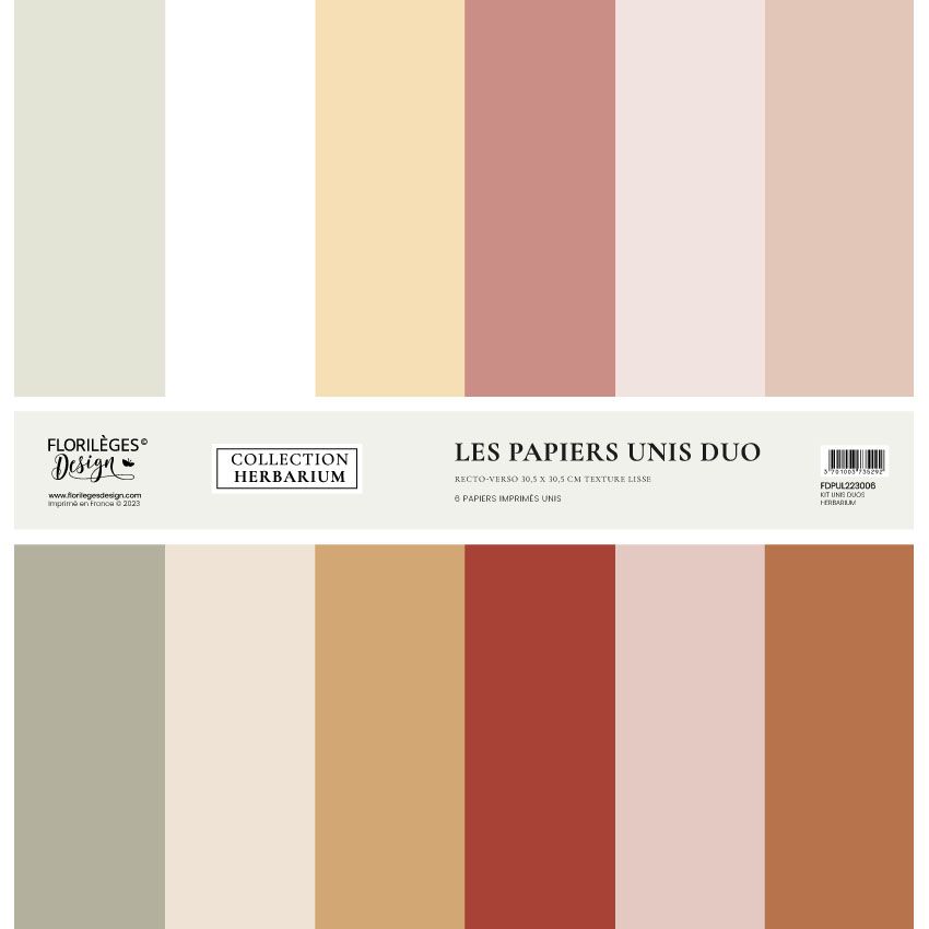FLORILEGES - Kit papiers unis duo HERBARIUM