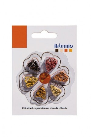 Assortiment mini brads orange/brun