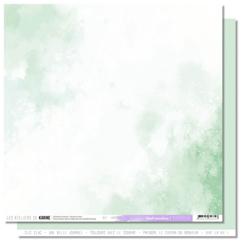 LES ATELIERS DE KARINE - Papier BACK TO BASICS Vert Rainbow 11