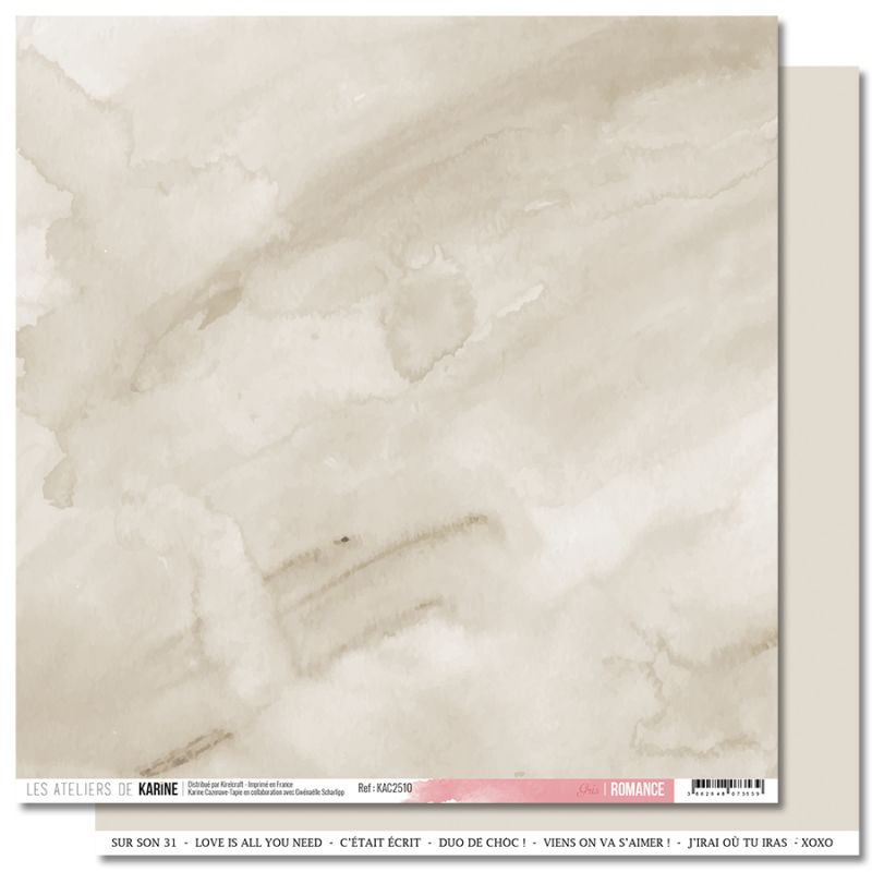 LES ATELIERS DE KARINE - Papier BACK TO BASICS Gris Romance