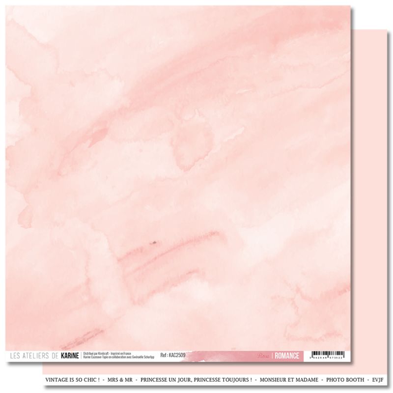 LES ATELIERS DE KARINE - Papier BACK TO BASICS Rose Romance