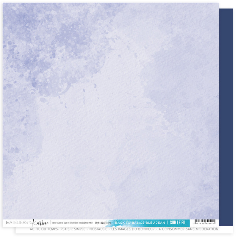 LES ATELIERS DE KARINE - Papier BACK TO BASICS Bleu Jean 9