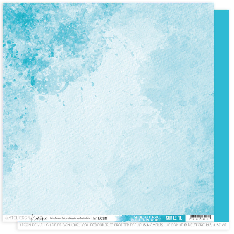 LES ATELIERS DE KARINE - Papier BACK TO BASICS Bleu Turquoise 11