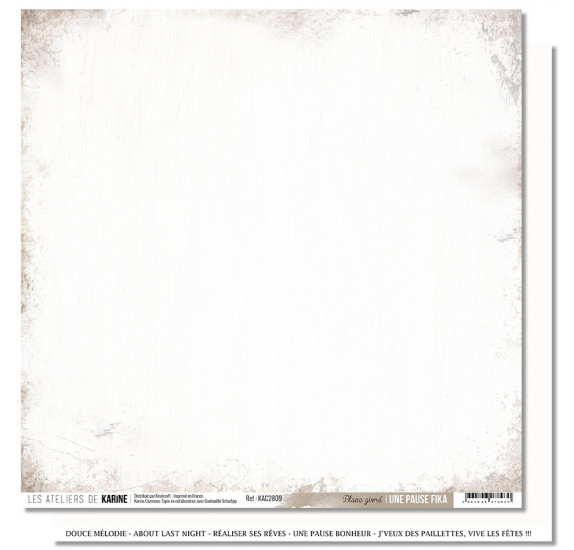 LES ATELIERS DE KARINE - Papier blanc givr - Une pause fika