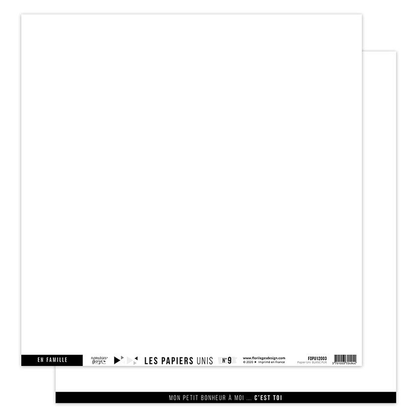Papier uni N9 Blanc Pur