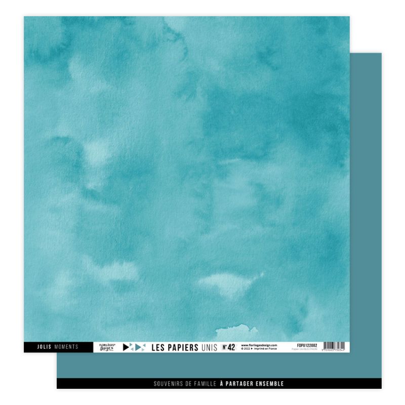 Papier uni N42 Bleu Paon