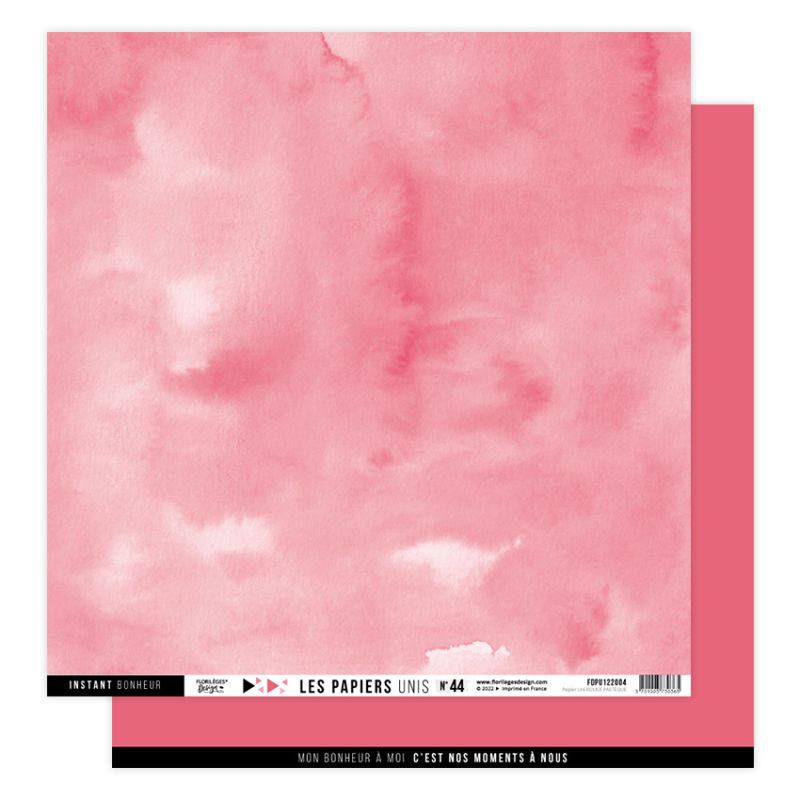 Papier uni N44 Rouge pastque