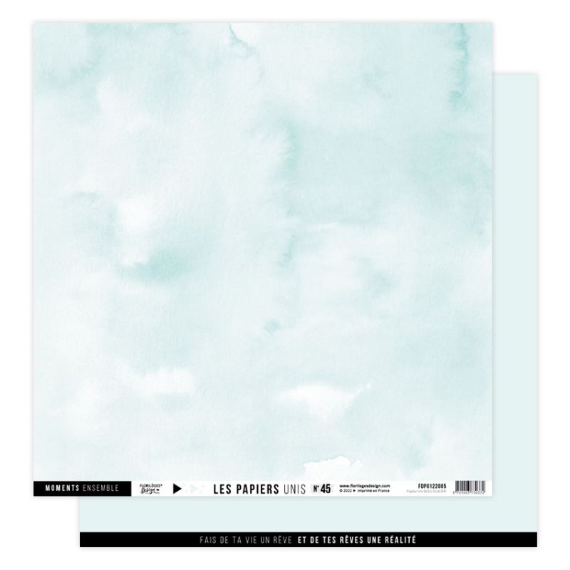 Papier uni N45 Bleu glacier