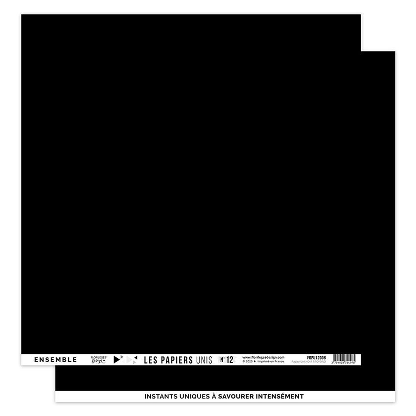 Papier uni N12 Noir profond