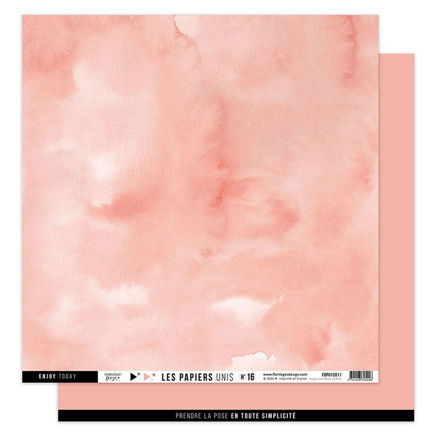 Papier uni N16 Rose corail