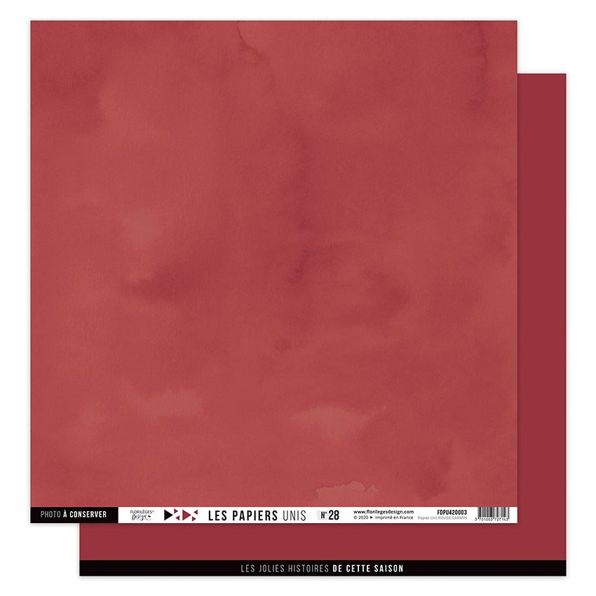Papier uni N28 Rouge carmin