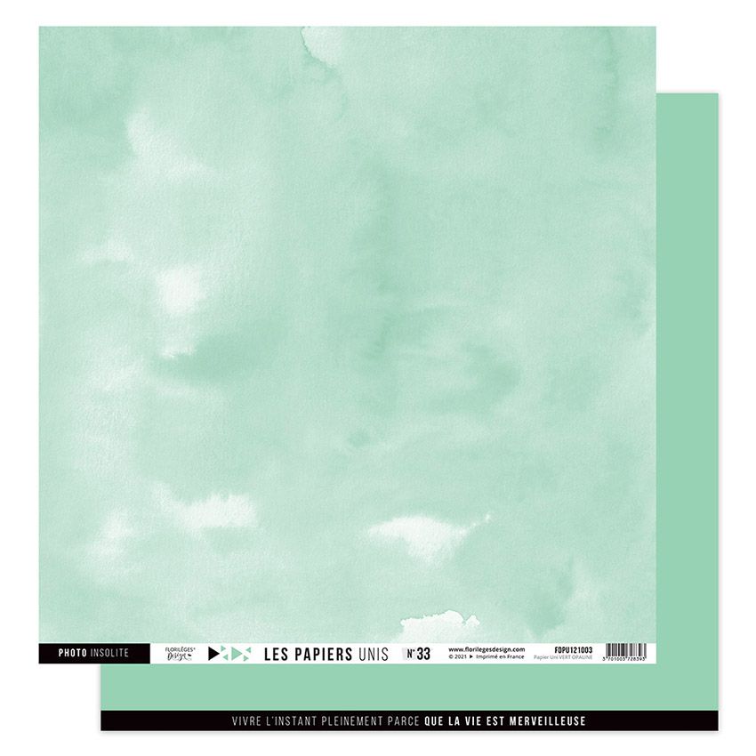 Papier uni N33 Vert Opaline
