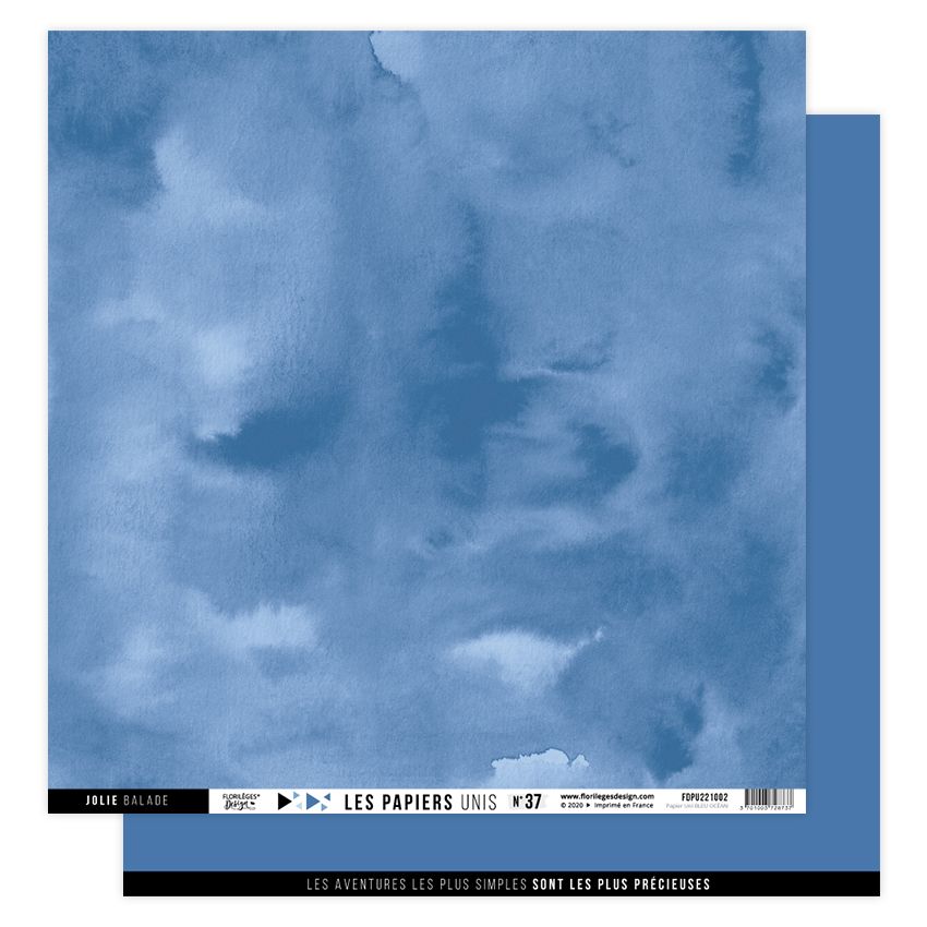 Papier uni N37 Bleu Ocan