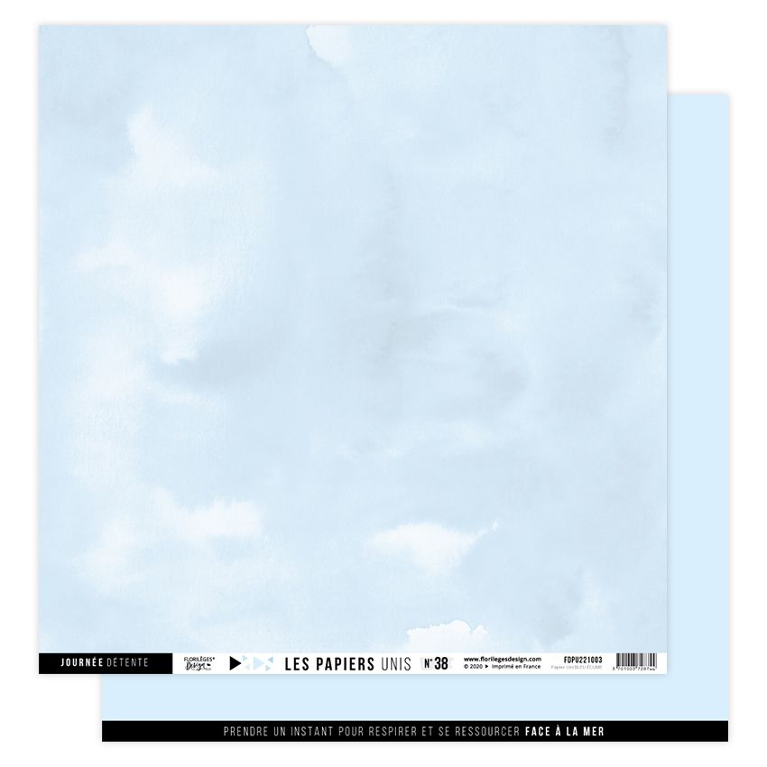 Papier uni N38 Bleu Ecume
