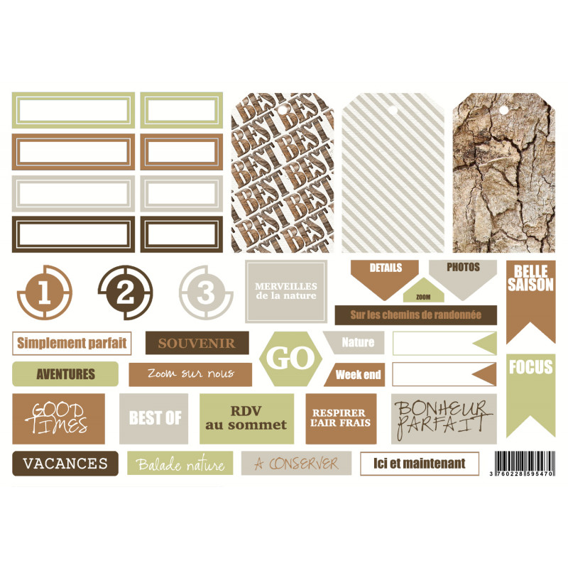 LORELAI DESIGN - EXPLORE Planche d’tiquettes A4