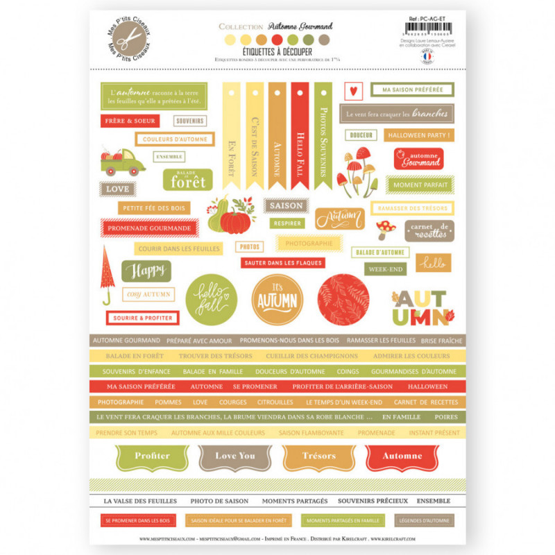 Etiquettes textes  dcouper - AUTOMNE GOURMAND