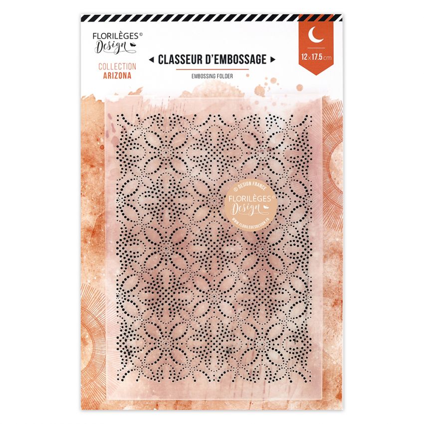 Plaque dembossage - Mille points en fleur