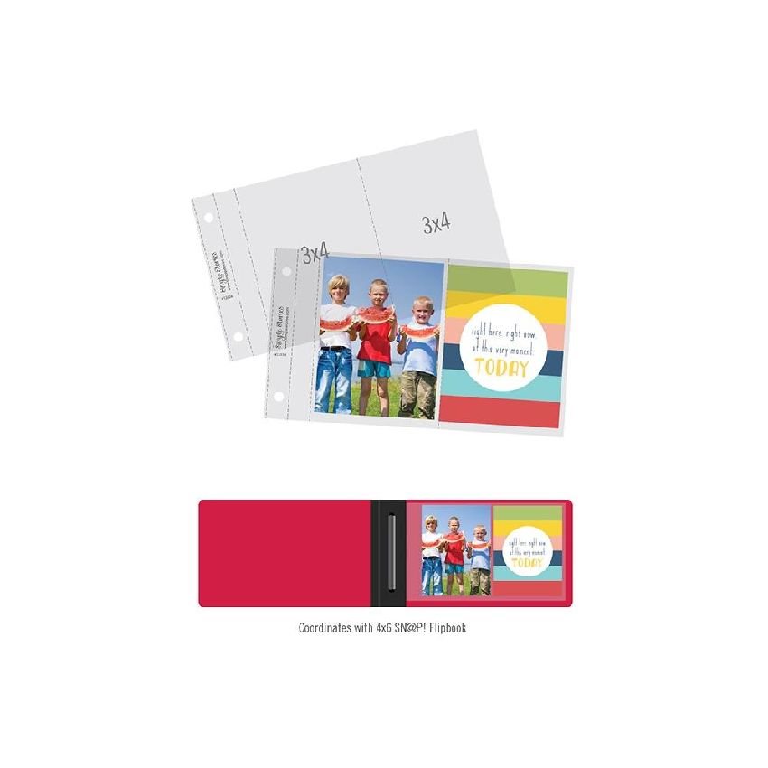 Recharge pour album à Pochettes Snap Flipbook 4X6 - 2 de 3x4