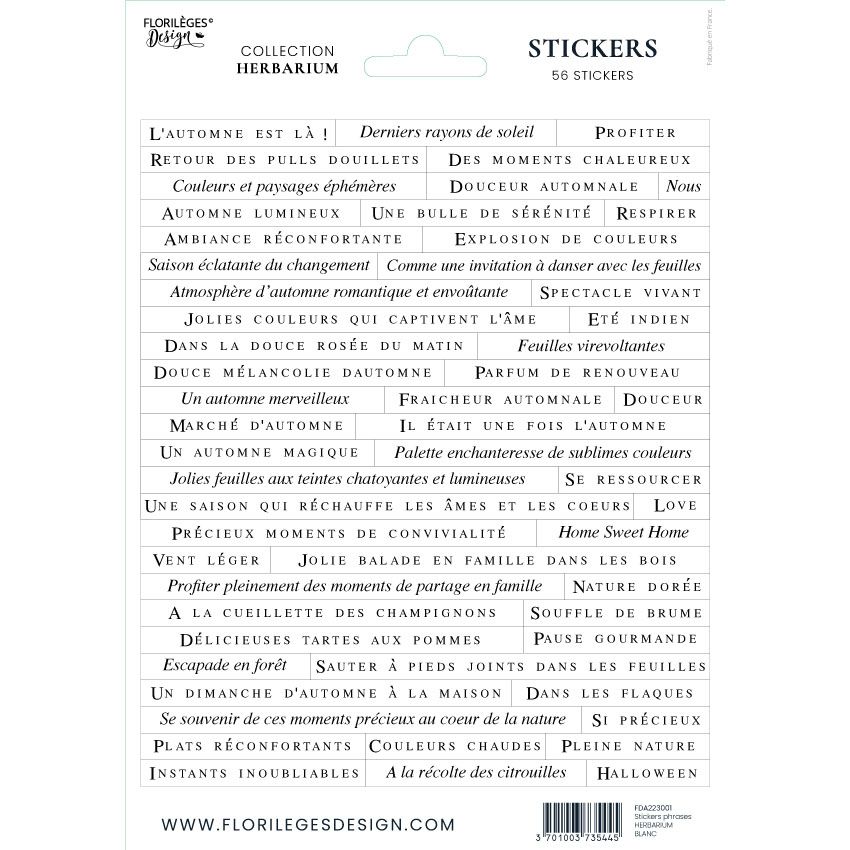 Stickers phrases HERBARIUM