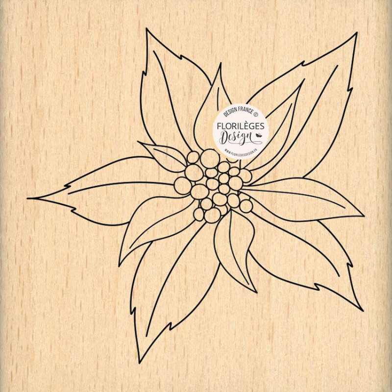 Tampon bois - Joli poinsettia