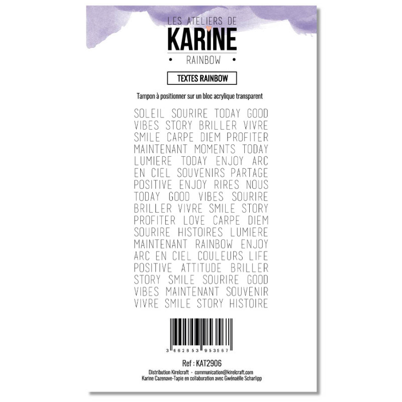 Tampons clear - Textes Rainbow