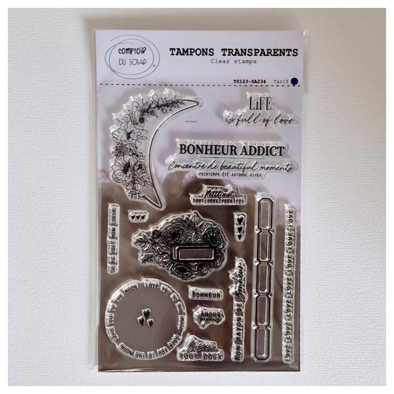 COMPTOIR DU SCRAP - Tampon Bonheur Addict